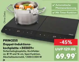 Kaufland PRINCESS Doppel-Induktionskochplatte 303031 Angebot