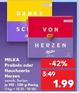 Kaufland MILKA Pralinés oder Hauchzarte Herzen Angebot