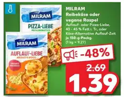 Kaufland MILRAM Reibekäse oder vegane Raspel Angebot