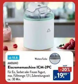 Aldi Süd AMBIAO Eismaschine ICM-2PC Angebot
