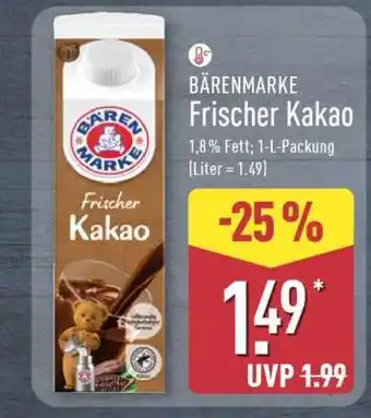 Aldi Nord Bärenmarke Frischer Kakao Angebot