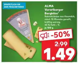Kaufland ALMA Vorarlberger Bergkäse Angebot