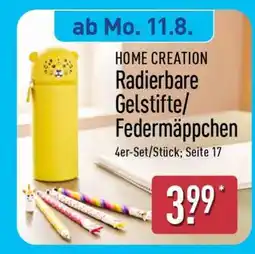 Aldi Nord Radierbare Gelstifte/Federmäppchen Angebot