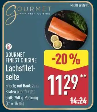 Aldi Nord GOURMET FINEST CUISINE Lachsfiletseite Angebot