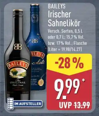 Aldi Nord BAILEYS Irischer Sahnelikör Angebot