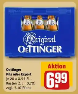 REWE Oettinger Pils oder Export Angebot