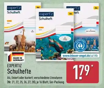 Aldi Nord EXPERTIZ Schulhefte Angebot