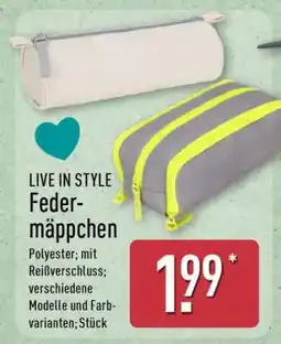 Aldi Nord LIVE IN STYLE Federmäppchen Angebot