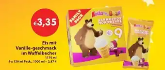 Mix Markt Eis mit Vanille geschmack im Waffelbecher 1170ml Angebot