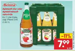 Netto Marken-Discount Belsina Apfelsaft klar oder Apfeldirektsaft naturtrüb Angebot