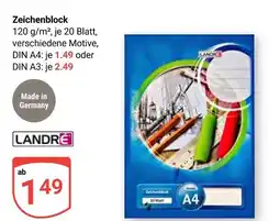 Globus Landré zeichenblock din a4 Angebot