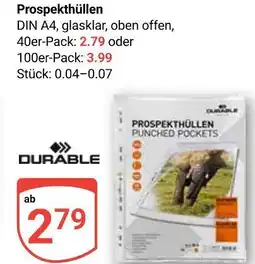Globus Durable prospekthüllen din a4, glasklar, oben offen, 40er-pack Angebot