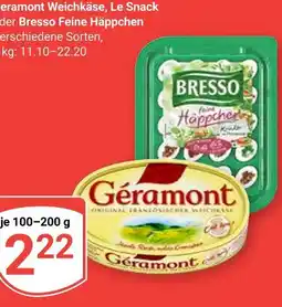 Globus Géramont weichkäse le snack Angebot
