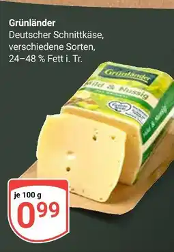 Globus Grünländer deutscher schnittkäse Angebot