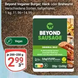 Globus Beyond veganer burger Angebot