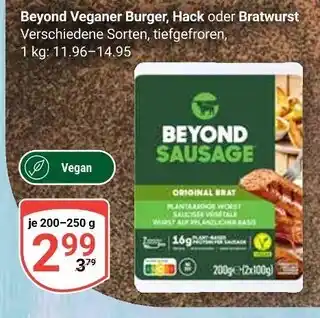Globus Beyond veganer burger Angebot