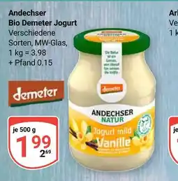 Globus Demeter andechser bio demeter jogurt Angebot