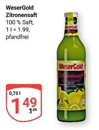 Globus Wesergold zitronensaft Angebot