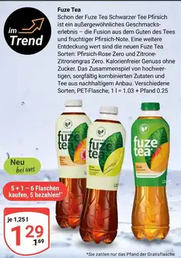 Globus Fuze tea pfirsich-rose zero Angebot