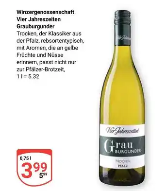 Globus Winzergenossenschaft vier jahreszeiten grauburgunder Angebot