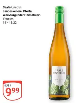 Globus Saale-unstrut landeskelterei pforta weißburgunder heimatwein trocken Angebot