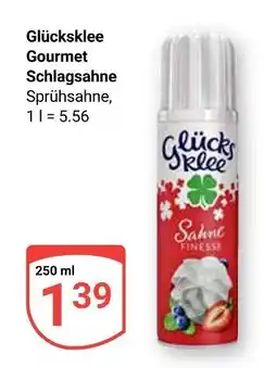 Globus Glücksklee gourmet schlagsahne sprühsahne Angebot