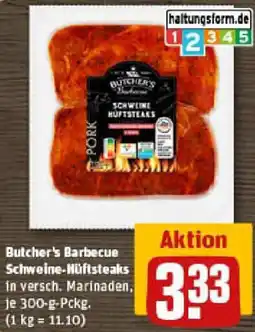 REWE Butcher's Barbecue Schweine-Hüftsteaks Angebot
