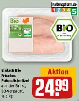 REWE Einfach Bio Frisches Puten-Schnitzel Angebot