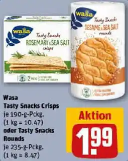 REWE Wasa Tasty Snacks Crisps oder Tasty Snacks Rounds Angebot