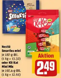 REWE Nestlé Smarties mini oder Kit Kat Mini Mix Angebot
