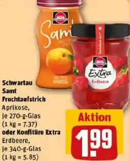REWE Schwartau Samt Fruchtaufstrich oder Konfitüre Extra Angebot