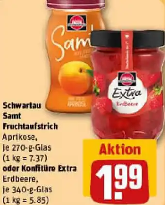 REWE Schwartau Samt Fruchtaufstrich oder Konfitüre Extra Angebot