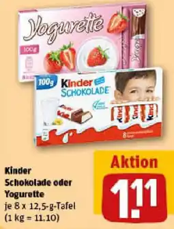 REWE Kinder Schokolade oder Yogurette Angebot