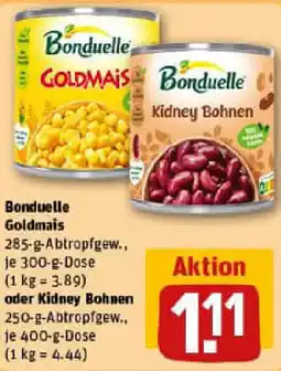 REWE Bonduelle Goldmais oder Kidney Bohnen Angebot