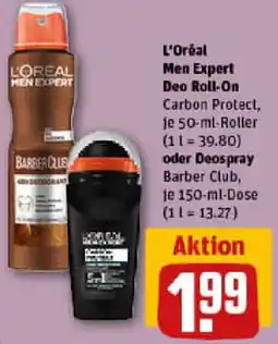 REWE L'Oréal Men Expert Deo Roll-On oder Deospray Angebot