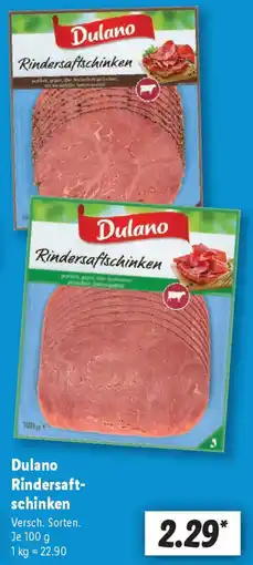 Lidl Dulano Rindersaftschinken Angebot