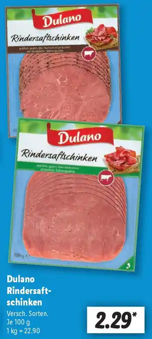 Lidl Dulano Rindersaftschinken Angebot