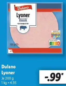 Lidl Dulano Lyoner Angebot