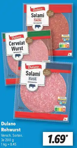 Lidl Dulano Rohwurst Angebot