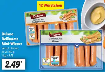 Lidl Dulano Delikatess Mini Wiener Angebot