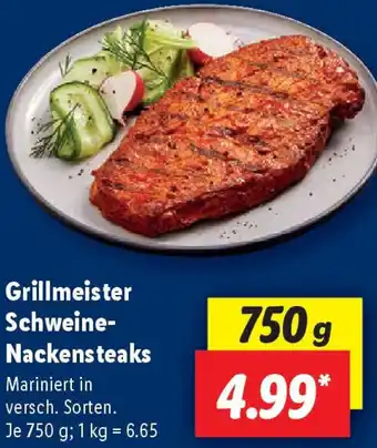 Lidl Grillmeister Schweine Nackensteaks Angebot