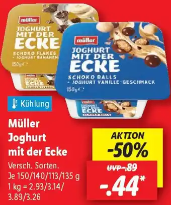 Lidl Müller Joghurt mit der Ecke Angebot