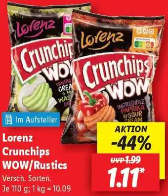 Lidl Lorenz Crunchips WOW/Rustics Angebot