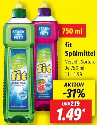 Lidl fit Spülmittel Angebot
