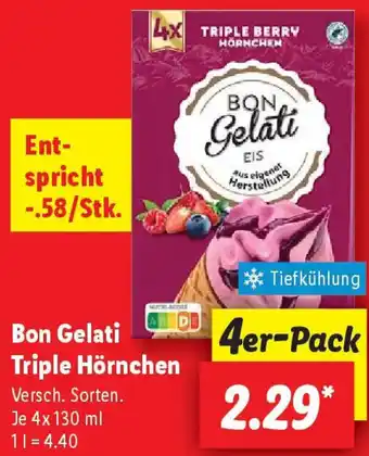 Lidl Bon Gelati Triple Hörnchen Angebot