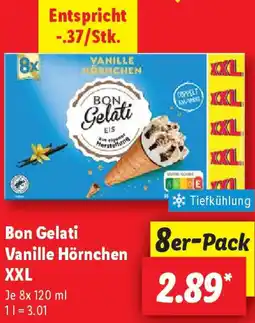 Lidl Bon Gelati Vanille Hörnchen XXL Angebot