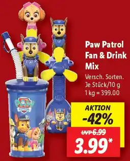 Lidl Paw Patrol Fan & Drink Mix Angebot