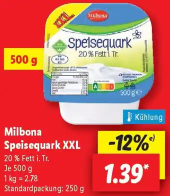 Lidl Milbona Speisequark XXL Angebot