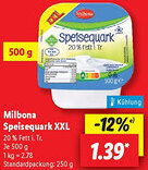 Lidl Milbona Speisequark XXL Angebot