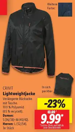 Lidl CRIVIT Lightweightjacke Angebot